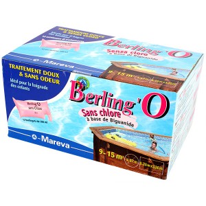 Berling'O sans chlore - 12 x 180 ml - 9 à 15 m3 - Chlore, oxygène actif, brome - Mareva