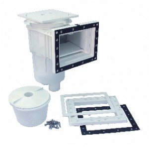 Skimmer liner métrique petite meurtrière et rallonge - modèle Prestige - Blanc - Pièce à sceller - A