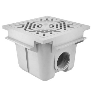 Bonde de fond avec grille carrée 210 mm x 210 mm - Pièce à sceller - Astralpool