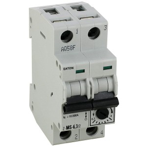 Disjoncteur monophasé 4/6,3 A - Coffrets électriques - Eaton