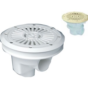 Bonde de fond liner/béton - modèle Easyline - Sable - Ø210 - Pièce à sceller - Astralpool