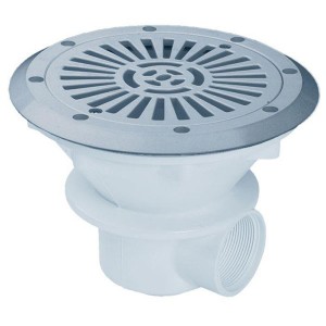 Bonde de fond liner/béton - modèle Easyline - Gris - Ø210 - Pièce à sceller - Astralpool