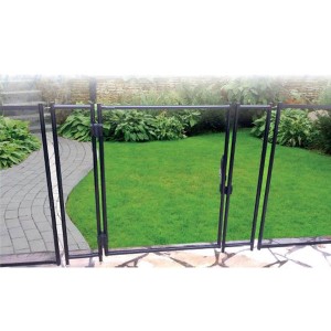 Portillon Easy démontable 16MM - Filet gris anthracite + piquets gris anthracite - Barrière piscine 