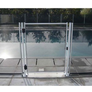 Portillon Platinium - Filet noir + piquets anodisés gris - Barrière piscine - Piscine Sécurité Enfan