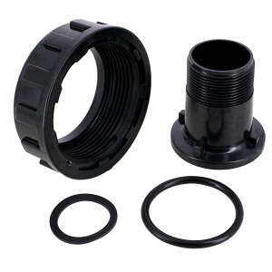 Liaison Droite + Écrou + Joints Vanne Noire - Pièces détachées - Astralpool