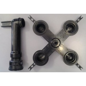 Traversée inférieure, coude et support - Pièces détachées - Pentair