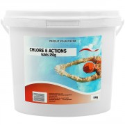 Chlore 5 actions galets 250 g - 1x5kg