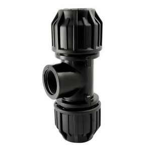 Té 90° avec dérivation taraudée PE Compression Codital Ø25-3/4 - Raccords - Codital