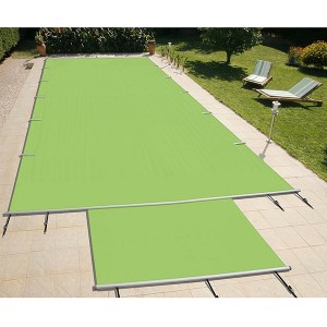Evo Amande/Beige - 10x5m - Piton douille inox - Bâche à barres - Astralpool