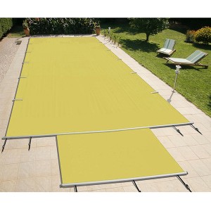 Evo Beige/Beige - 7x3m - Piton douille inox - Bâche à barres - Astralpool