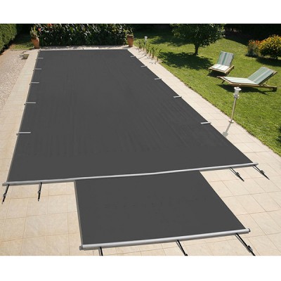 Bâche À Barres Piscine Evo Gris médium/Gris médium - 7x3m - Piton douille inox