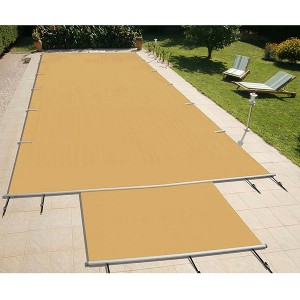 Evo Havane/Havane - 10x5m - Piton douille inox - Bâche à barres - Astralpool