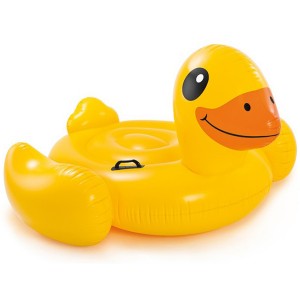 Canard jaune gonflable à chevaucher - Jeux piscine - Intex
