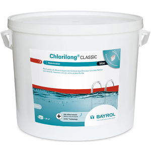 Chlorilong Classic Bloc - 10 kg - Chlore, oxygène actif, brome - Bayrol