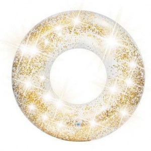 Bouée tube Glitter - Or pailleté - Jeux piscine - Intex