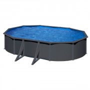 Piscine acier Louko - Gris anthracite - Ovale - 5,27 m x 3,27 m x 1,22 m