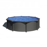 Piscine acier Juni - Gris anthracite - Ronde - Ø 4,80 m x 1,32 m