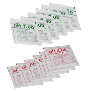Solution tampon pH4 et pH7 en sachet - Lot de 6 - Analyse de l'eau - Zodiac Poolcare