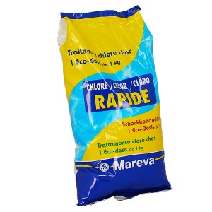 Éco-dose rapide - 1 kg - Chlore, oxygène actif, brome - Mareva
