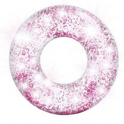  Bouée tube Glitter - Rose pailleté