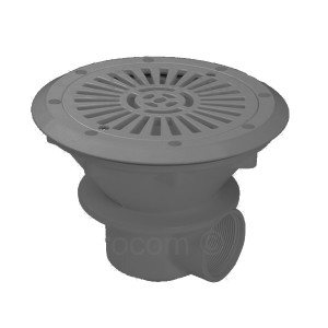 Bonde de fond Prestige Liner/Coque - Grille plate - Gris - Pièce à sceller - Astralpool