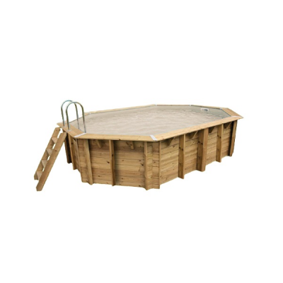 La Piscine Océa 355 x 550 - H120 cm - Liner beige 75/100ème