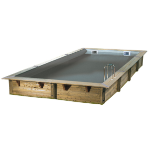 Piscine Linéa 650 x 350 - H140 cm - Liner gris 75/100ème