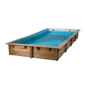 Piscine Linéa 650 x 350 - H140 cm - Liner bleu 75/100ème - Piscine bois - Ubbink