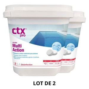 CTX 393 - Multi action 250 g - 5 kg - 2x5 kg - Chlore, oxygène actif, brome - CTX