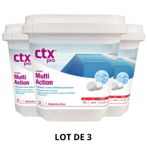 CTX 393 - Multi action 250 g - 5 kg - 3x5 kg - Chlore, oxygène actif, brome - CTX