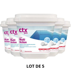 CTX 393 - Multi action 250 g - 5 kg - 5x5 kg - Chlore, oxygène actif, brome - CTX