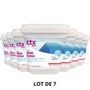 CTX 393 - Multi action 250 g - 5 kg - 7x5 kg - Chlore, oxygène actif, brome - CTX