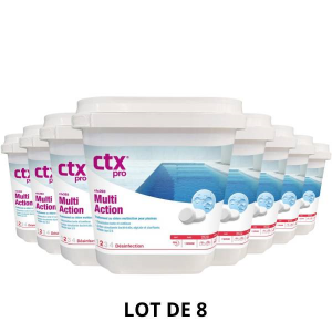 CTX 393 - Multi action 250 g - 5 kg - 8x5 kg - Chlore, oxygène actif, brome - CTX