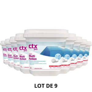 CTX 393 - Multi action 250 g - 5 kg - 9x5 kg - Chlore, oxygène actif, brome - CTX