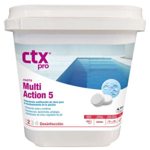 CTX 379 - Multi action 5 - Galet 250 g - 1 kg - Chlore, oxygène actif, brome - CTX