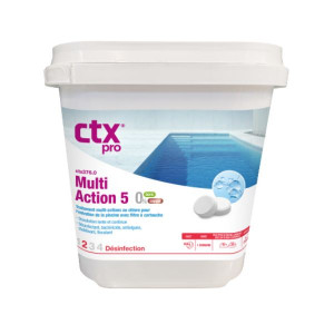 CTX-376.0 - Multi Actions 5 - Galet 250g - 0% Boric - 5 kg - Chlore, oxygène actif, brome - CTX