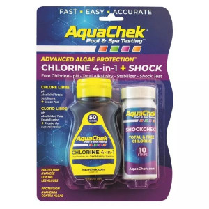 Aquachek Chlorine 4 en 1 + Shock - Analyse de l'eau - Aquachek