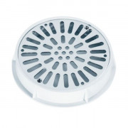 Grille d'écoulement Inox - Ø200 mm - Support plastique blanc - Béton