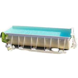 Piscine tubulaire Laguetto Pop - Rectangulaire - 9 m x 4 m x 1,20 m - Sable - Piscine tubulaire - Générique