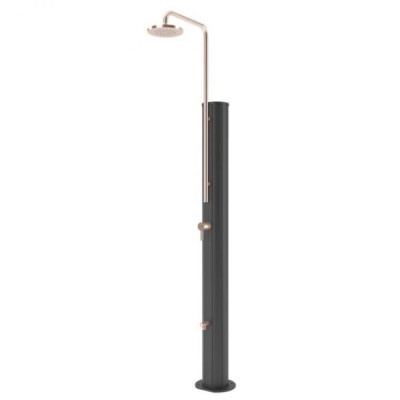  Douche chrome solaire - Finition métallique - Anthracite et cuivre