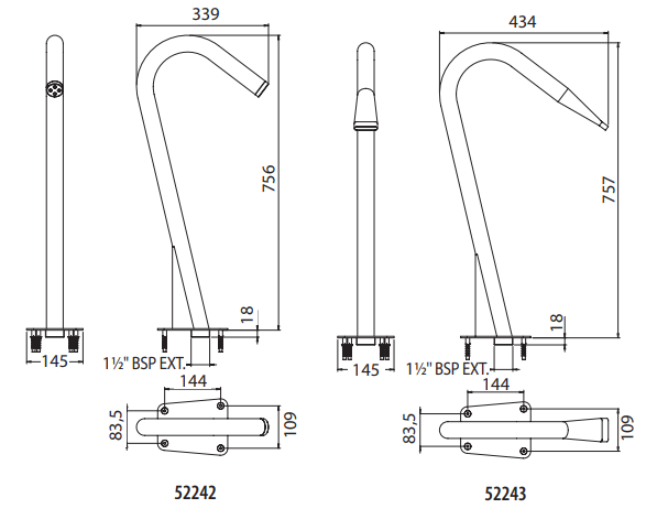 Canon bouche plate AISI-316 L