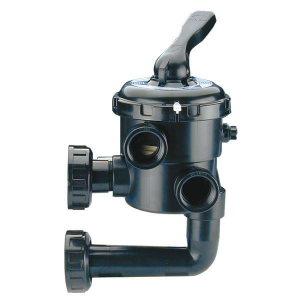 Vanne side 1" 1/2 avec montage - Entraxe 125 mm  - Noire - 20569 - Vanne piscine multivoie - AstralPool