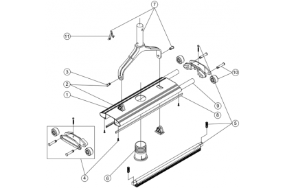 Pièces détachée Balai en aluminium anodisé L450-D50 - à vis papillon