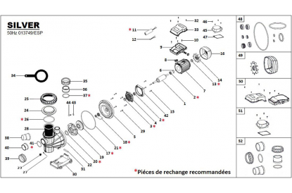 Pièces détachée Silver 10 M - 0,6 CV - 10 m3/h