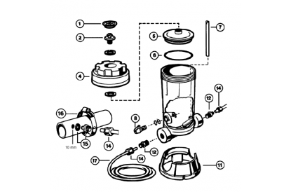 Pièces détachée Chlorinateur Hayward 4 kg by-pass