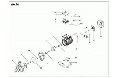 Pièces détachée NOX 20-4 M - 0,2 CV - 5,3 m3/h