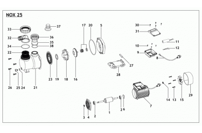 Pièces détachée NOX 25-6 M - 0,25 CV - 10 m3/h