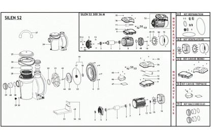 Pièces détachée Silen S2 75 18 M - 0,75 CV - 18 m3/h