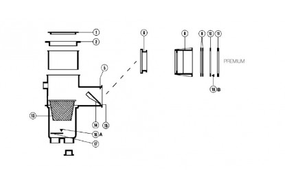 Pièces détachée Skimmer Premium grande meurtrière - Béton