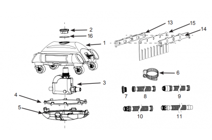 Pièces détachée Robot aspirateur de fond Intex